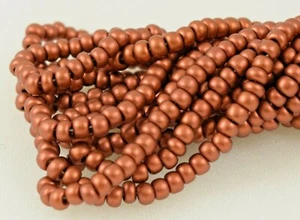 Cuentas de semillas de vidrio checas talla 6/0 ""PERLA BRONCE METÁLICO OSCURO MATE - Imagen 1 de 4