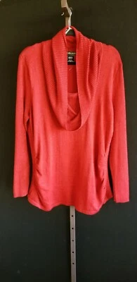 UNITED STATES SWEATERS Sparkly Tunic Plus Size Metallic Red Ruched Side NWT$69 - Image 1 of 4