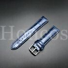 20 Mm Genuine Soft Leather Watch Band Strap Blue Vintage Replacement Vintage