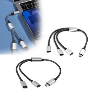 USB C Male to Two USB C Female Splitter Hub Cables For Type C Charger F2P3, - Picture 1 of 10