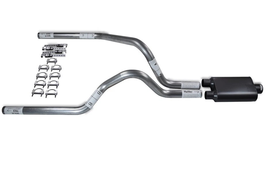 Dodge Dakota 87-96 2.5" Dual Truck Exhaust Kits 2 Chamber Muffler - Изображение 1 из 3