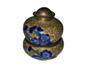 Vintage Chinese MINI Cloisonné Enamel Salt or Pepper Shaker Single Unit - Picture 1 of 11