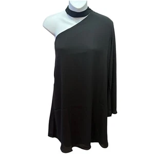 Three Eighty Two Kleid Damen Large Schwarz One Shoulder Knielang Minimalistisch - Bild 1 von 8