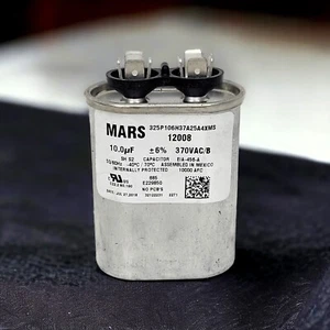 Mars 12008 Motor Run Capacitor, 10 MFD, 370 Volt Oval Brand New - Picture 1 of 8