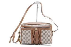 Vintage Gucci GG Plus Shoulder bag PVC Leather Brown Authentic Rare - Picture 1 of 10