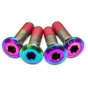 4x Kawasaki ZZR1400 2006-2011 Rainbow Titanium Rear Disc Rotor Bolts Threadlock - Picture 1 of 3