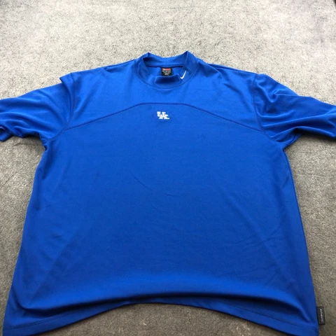 Vintage Kentucky Wildcats Shirt Mens 3XL Blue Embroidered Center Logo Mock Neck Cover