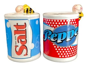 Caja de zapatos latas de soda abejorro agitadores de sal y pimienta grandes 3 1/2" H - Imagen 1 de 9