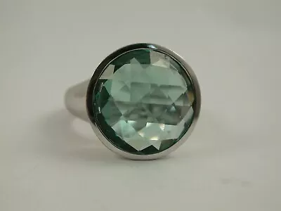 wertvoller schwerer Ring mit Prasiolith 13,3 Carat Weißgold 750  - A.Odenwald - Bild 1 von 4