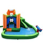 Durable Inflatable Water Park Bouncer w/Climbing Wall Splash Pool Water Cannon