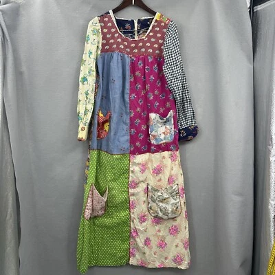 Vestido Vintage Para Mujer M/L Bolsillos Retazos Floral Boho Festival Cottagecore Foto 1 de 4
