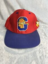 Vintage Garfield Hat Cap One Size Red Blue Cartoon Snapback Adjustable Adult