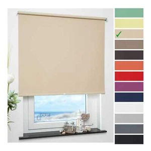 ourdeco® Springrollo Schnapprollo Mittelzugrollo Verdunkelungsrollo Cream - Bild 1 von 6