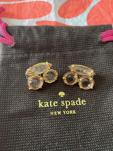 Orecchini Kate Spade placcati oro cristalli rosa