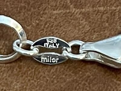 "Collar de cadena de eslabones ovalados largos de ley vintage MILOR 925 ITALIA 36"" 29,81 gr" Foto 1 de 4
