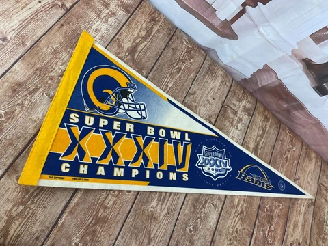 Super Bowl XXXIV Champions 2000 Atlanta Georgia St Louis Rams pennant flag Cover