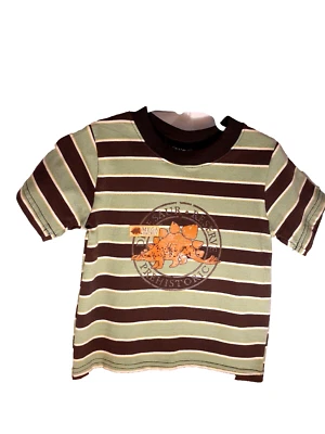 NUEVO CON ETIQUETAS Camisa Pullover Boyz By Nannette Bebé Niños Talla 18M Dinosaurio Verde Rayas Foto 1 de 4