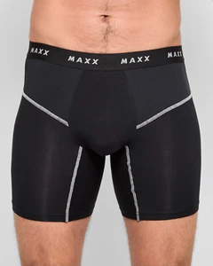 Maxx Mens Long Length Anti-Chafe Bamboo - Black - Picture 1 of 3
