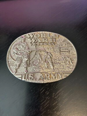 Vintage Collectible WWII Veterans US Army Award Design Metals Belt Buckle - Image 1 of 4