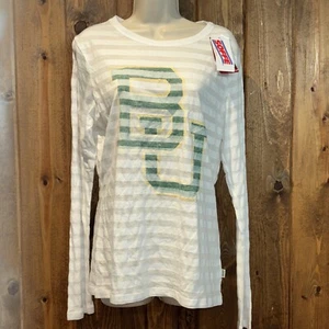NUEVO CON ETIQUETAS Camiseta Top Baylor University Bears BU Para Mujer L Rayas Blancas LS - Imagen 1 de 6