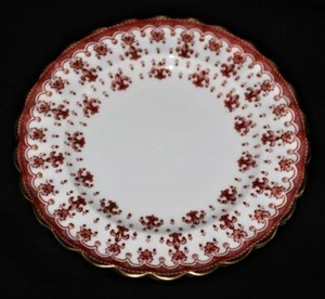 Spode Bone China Y7481 FLEUR DE LYS Red Bread Plate, 6 1/4", Old Mark - Picture 1 of 3