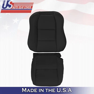 2004 Fits Acura TL Driver Top & Bottom Perforated Leather Seat Covers Black - Image 1 of 4