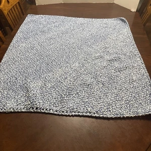 Soft Handmade Crochet Baby Blanket Wheelchair Lap Afghan Variegated Blue 42"x42" - Picture 1 of 7