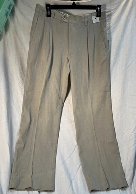 NEW WITH $155 TAGS TOMMY BAHAMA SILK MENS PANTS TAN SIZE 32 X 30 - Image 1 of 4