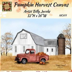 Camión rojo Pumpkin Harvest 16&quot;W lona - Imagen 1 de 2