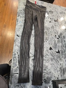 NWT Spanx Black Stretch Pull On Faux Leather Leggings S/P Tall Retail $98 - Picture 1 of 11