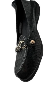 Vionic Talla 9,Con Orthaheel Tecnología ALDA Cuero Negro Piel de Serpiente Sin Cordones - Imagen 1 de 7