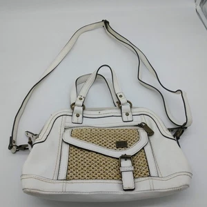 Bolso Bandolera B.o.c Born Concept Blanco Tejido Bolsillo Frontal Cartera - Imagen 1 de 8