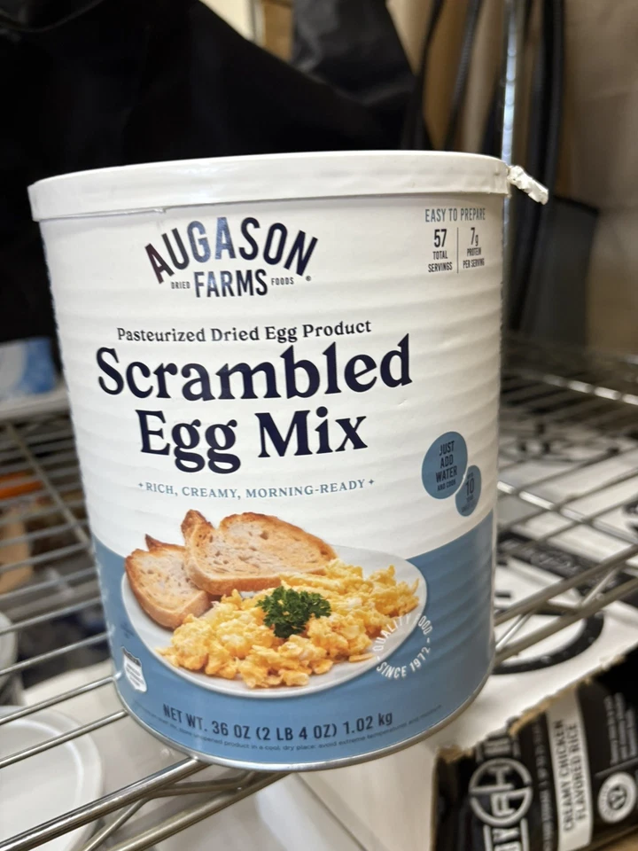 Mezcla de huevos revueltos Augason Farms lata grande 36 oz Foto 1 de 1