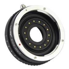 Adapter for Canon EOS Lens to Olympus MFT M43 Camera Build-in Aperture Black