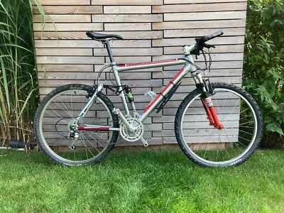 MTB, Deore LX, Fully, silber, rot - Bild 1 von 4