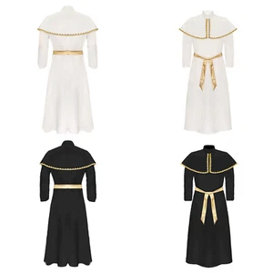 Hombres Papa Disfraz de Halloween Piadoso Católico Cardenal Obispo Pontífice Clero Vestido - Imagen 1 de 35