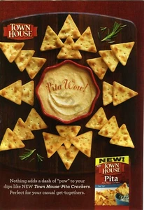 2013 Town House Pita Crackers 3 Stück DRUCKANZEIGE mit Rezeptrahmen It Gift It (3689) - Bild 1 von 3