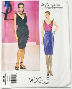Vogue Patterns Yves Saint Laurent 2441 Misses' Dress and Sash Size 8-12 Uncut - Picture 1 of 4