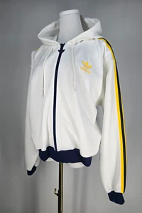 Vintage Adidas Track Suit Zip Large Jacket & Shorts Medium White 90s Hip Hop - Picture 1 of 13