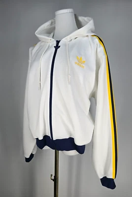 De colección Adidas Traje de Pista Cremallera Grande Chaqueta y Pantalones Cortos Medianos Blanco Años 90 Hip Hop Foto 1 de 4