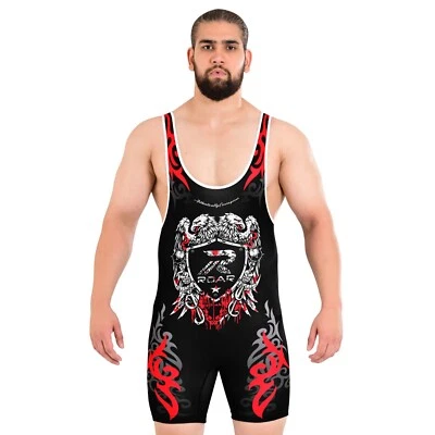 ROAR Men’s Wrestling Singlet Sports Gym Powerlifting Bodybuilding Vest Top - Image 1 of 4