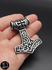 XL Anhänger Thors Hammer Eisernes Kreuz Edelstahl Bundeswehr Kreuz Schmuck NEU - Bild 1 von 29