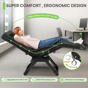 Oversized Zero Gravity Chair Comfortable Lounge  Removable Outdoor Cushion - Picture 1 of 7