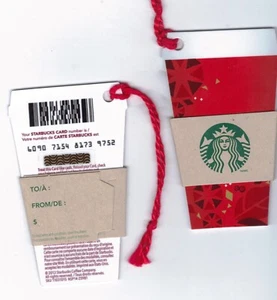 2013 - Mini Red Holiday Cup Starbucks CANADA RELOADABLE GIFT CARD - Picture 1 of 1