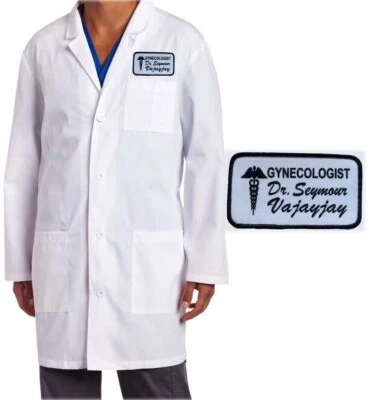FUNNY Mens REAL LAB COAT DR SEYMOUR VAJAYJAY GYNECOLOGIST Halloween COSTUME - Image 1 of 2
