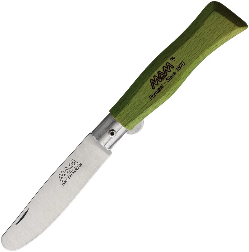 Cuchillo Plegable MAM Youth Linerlock 2.88" Hoja de Acero Inoxidable Mango de Madera de Haya Foto 1 de 1