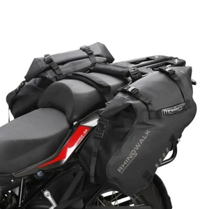 28L Pair Waterproof Motorcycle Saddlebags Saddle Panniers Rear Side Bags Black - Picture 1 of 13