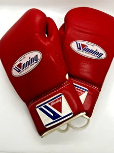 Winning Boxhandschuhe Sonderanfertigung Selten 6 oz Profi Typ Rot Schnürung JAPAN - Bild 1 von 11