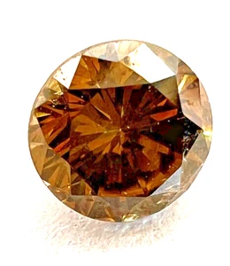 0.29 Cts Natural Reddish Brown Colour Round Shape Polished Loose Diamond - Picture 1 of 8