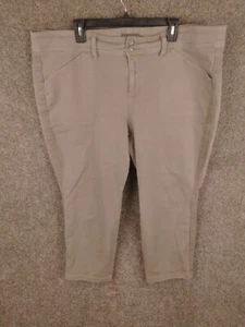 Torrid Cropped Capri Pants Women 22 Plus Beige High Rise Straight Leg Comfort - Picture 1 of 11